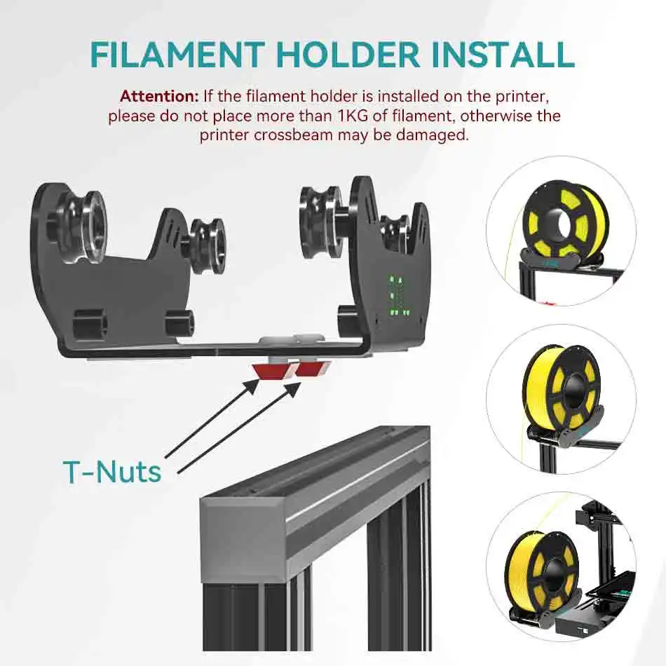 3D 프린터 필라멘트 거치대, SUNLU 3D 필라멘트 랙 브래킷 지지대, PLA, PETG, ABS, PA, ASA, 3D 인쇄 재료, 1 kg, 2 kg, 3 kg, 5kg