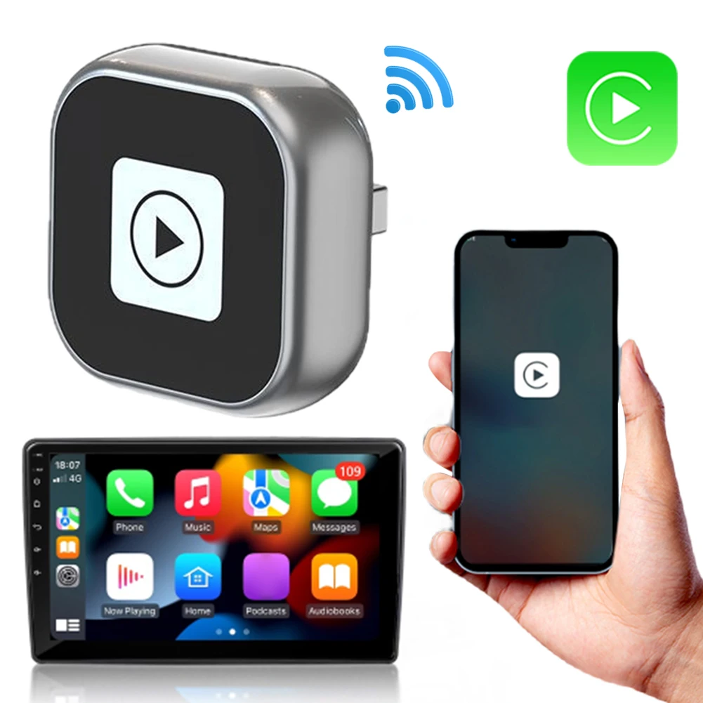 Wireless Android Auto Carplay Box/Adapter Mini Carplay&Auto Box Dongle Auto Connect Smart Box Plug & Play for Factory Wired Cars