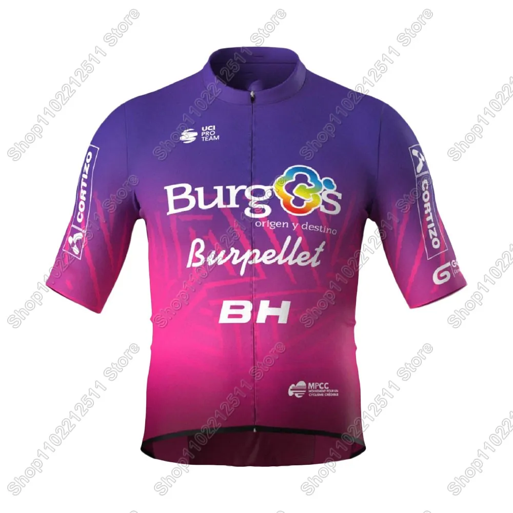 Burgos Burpellet BH Team Cycling Jersey Set Bicycle Clothing Road Bike Shirts Suit Bicycle Bib Shorts MTB Ropa Maillot