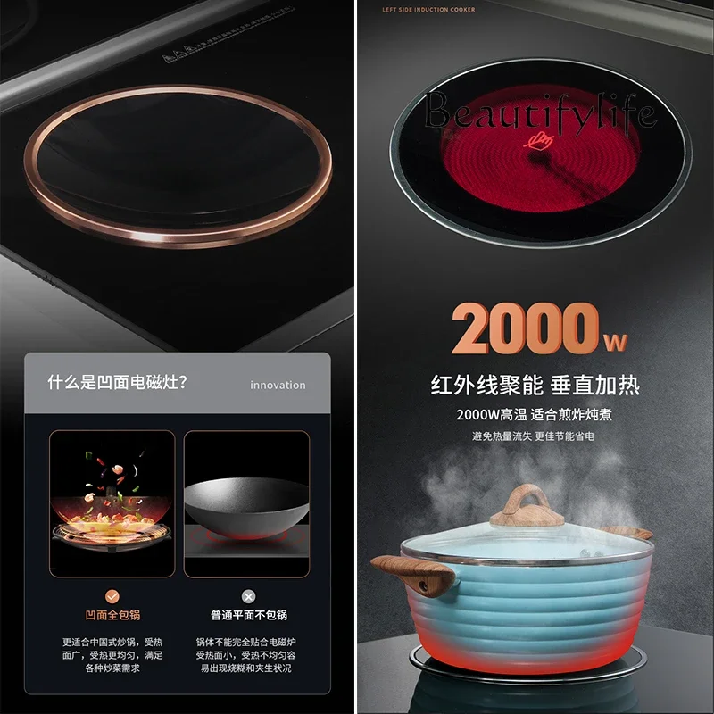 Pure electric integrated stove Household induction cooker Electric ceramic stove Steam oven Range hood Double integrated stove