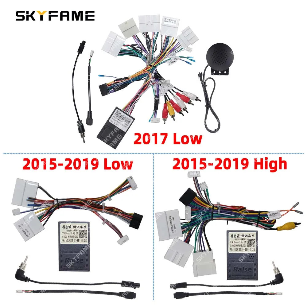 Car 16pin Wiring Harness Adapter Android Radio Power Cable car wire cable adapter audio speaker cable car stereo accessories audio speaker wiring kit For Renault Kadjar