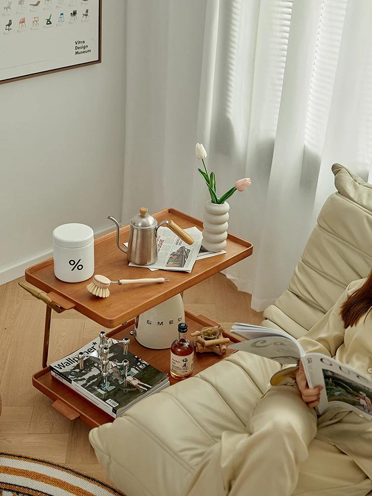 

Диван из массива дерева в стиле ретро с несколькими тележками в скандинавском стиле, журнальный столик для хранения в Интернете