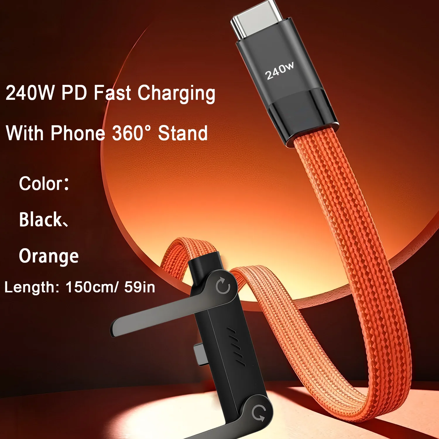 รูปสินค้า สายชาร์จเร็ว 240W พับได้ ชาร์จได้ทุกอุปกรณ์