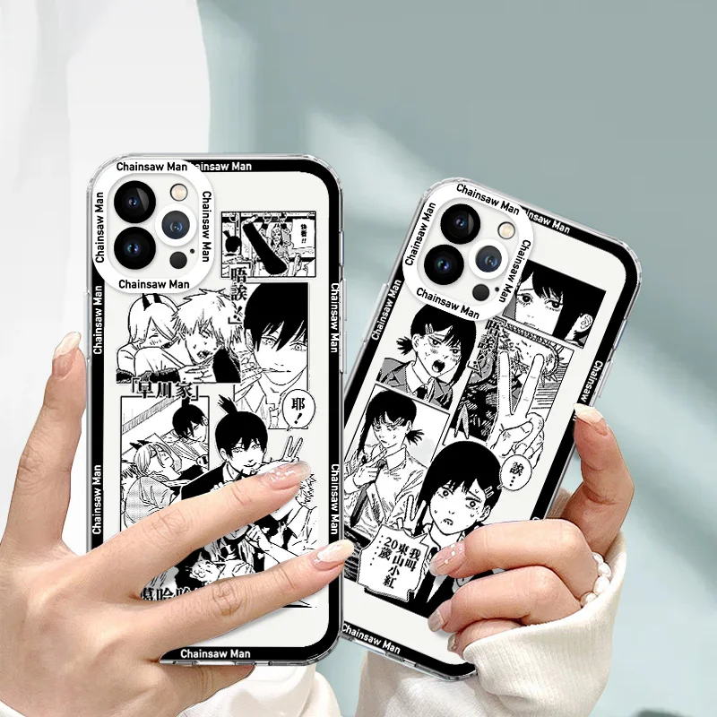 Anime Chainsaw Man Soft Case For iPhone 15 14 Pro Max 13 12 Mini