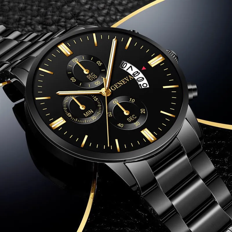 Stainless Steel Men Calendar Quartz Watch