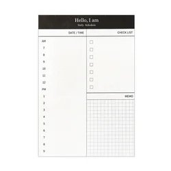 Compact Daily Checklist Planner - Desk and Office Notebook for Optimal Time Management (White)