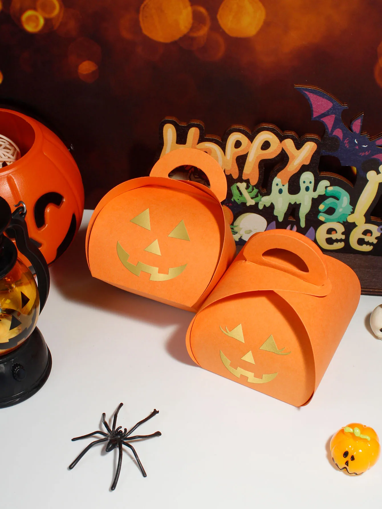 10/20/50PCS Halloween Candy Boxes for Kids, Decorative Bread and Gift Boxes with Emotio... - SKU CGB01231 - UGI Packaging