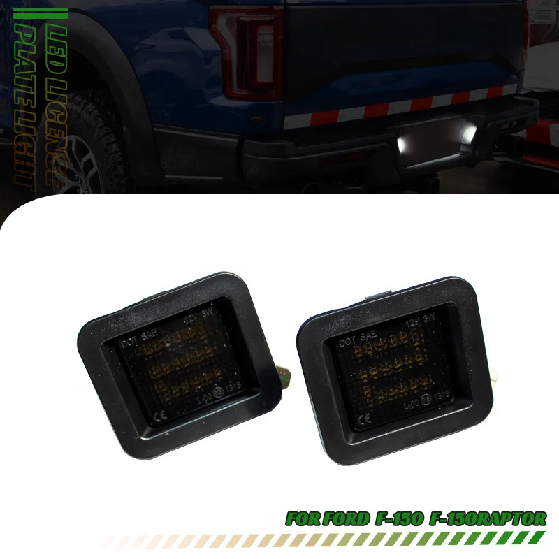 2 Pz Led Per Ford F-150 Raptor Bianco Led Targa Luci Luci Xenon Bianco 6000K