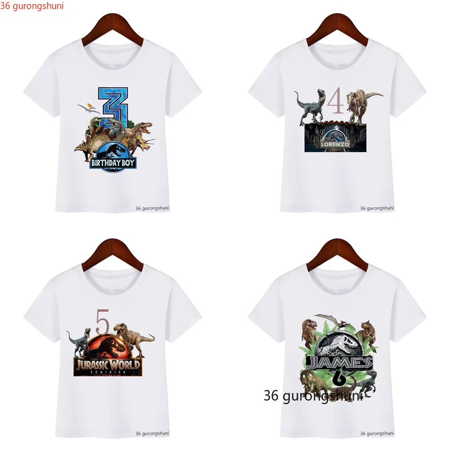 Jurassic Park Compleanno 2-9Th Camicie, Magliette Dinosauro Personalizzate, Magliette Per Ragazzi Di Moda Magliette Divertenti Per Bambini Per Bambini