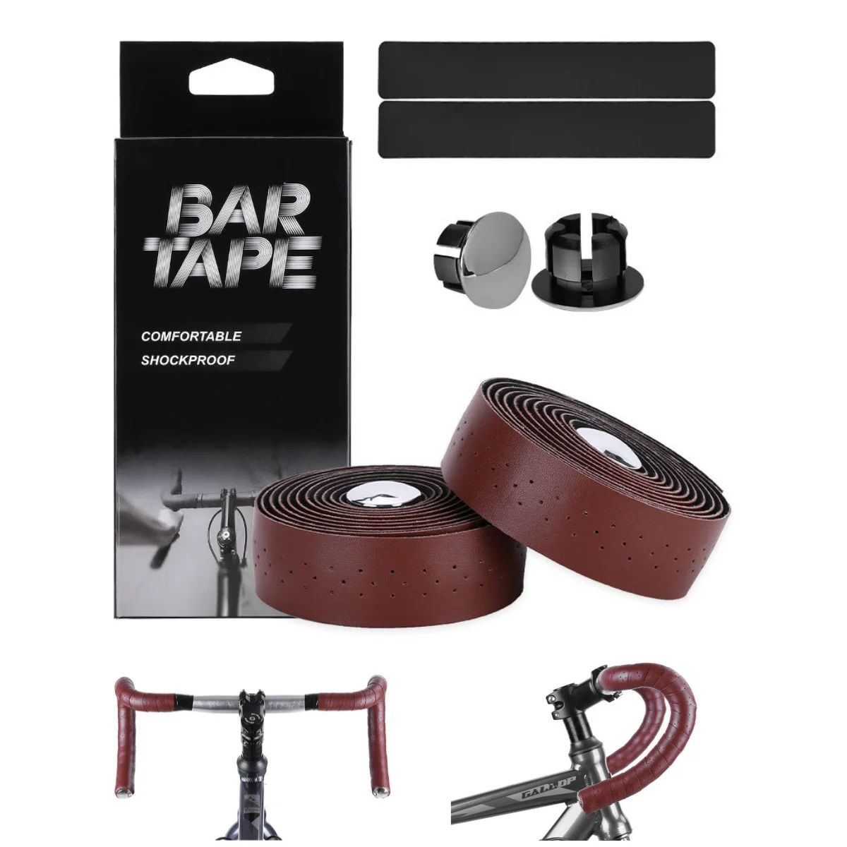 Outdoor Cycling Road Bike Breath Handlebar Tape Pu+EVA Soft Comfotable with Bar Plug Bike Parts bike handlebar tape