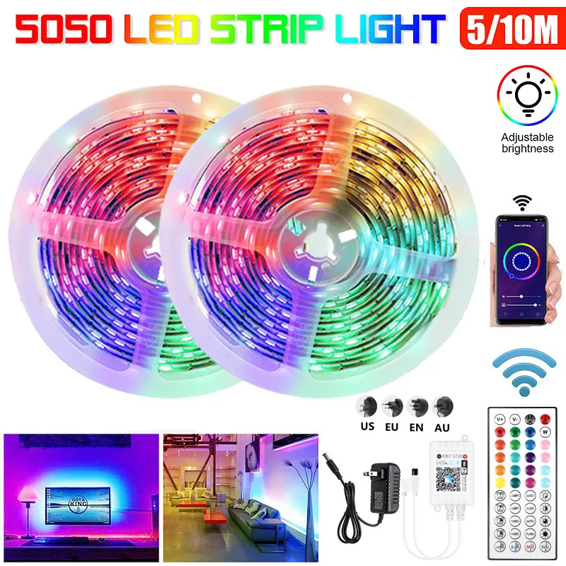

DC 24V LED Strip Lights Infrared Bluetooth Control RGB 5050 USB Lamp For Room Decor Music Sync TV Backlight Xmas Gift Luces LED