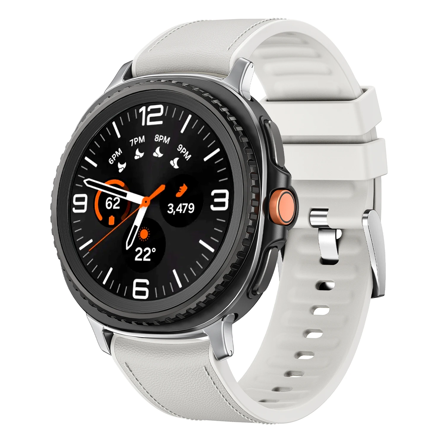 Premium Silicone & Leather Strap for Smartwatch - No Gaps Design, Versatile Fit, Elegant Bracelet Accessory