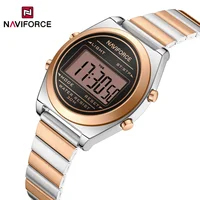 NAVIFORCE NF5066 Luxury Women‘s Digital Watches Stainless Steel Strap Date Display Hardened Glass Watch