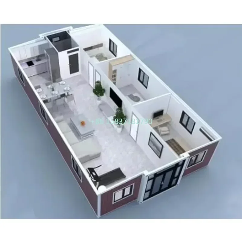 รูปสินค้า บ้านสำเร็จรูปหรูหรา 2 ห้องนอน พร้อมห้องน้ำและห้องสวน
