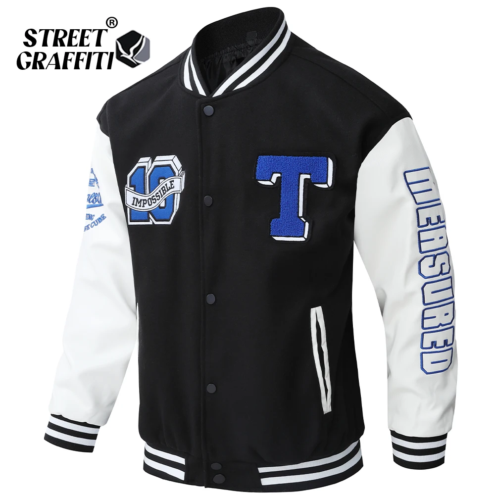 

Spring Student School College Baseball Jacket Teenager Autumn America Style Letter Embroidery 2024 New Leather Coat Dropshipping