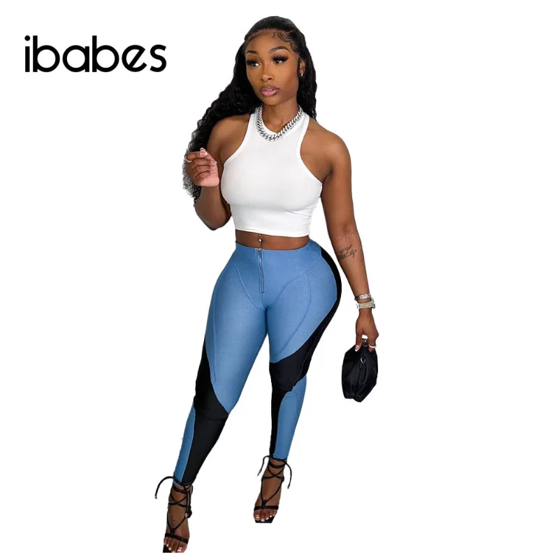 Fitness Women 2 Piece Set Ribbed Tank Top High Waist Skinny Stripes Pants 2023 Summer Chic Activewear Sporty Workout Tracksuits