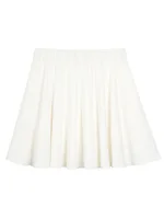 GIBSIE Plus Size Preppy Style Pleated Short Skirt Women Summer High Waist Drawstring Solid Waffle Casual A-line Mini Skirts - Image 2