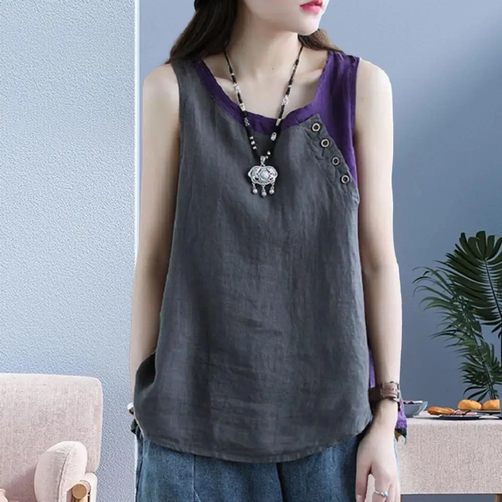 

Women Summer Tank Top Round Neck Sleeveless Thin Match Pants Casual Vintage Plus Size Lady T-shirt Women Clothes 여성용 여름 조끼
