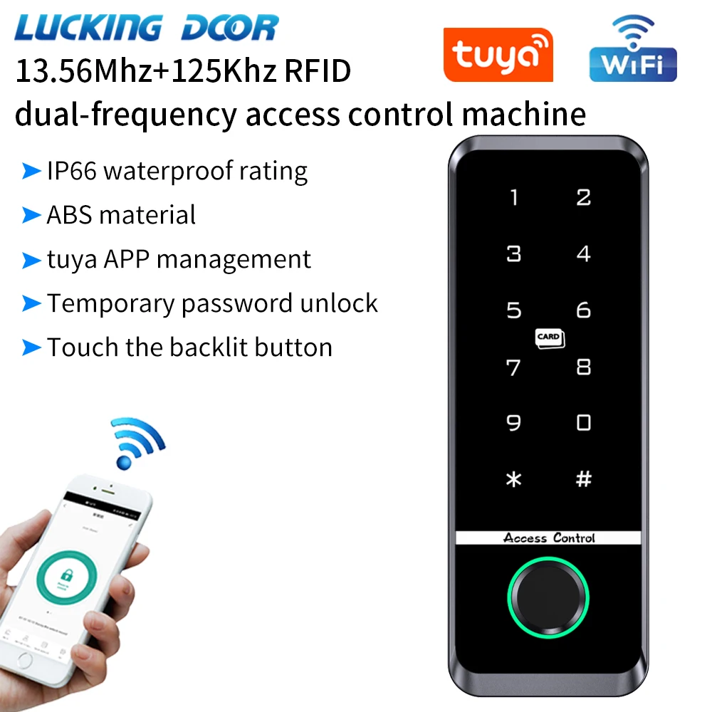 Tuya Wifi Fingerprint Access Control Keypad Outdoor Waterproof Remote Door Opene