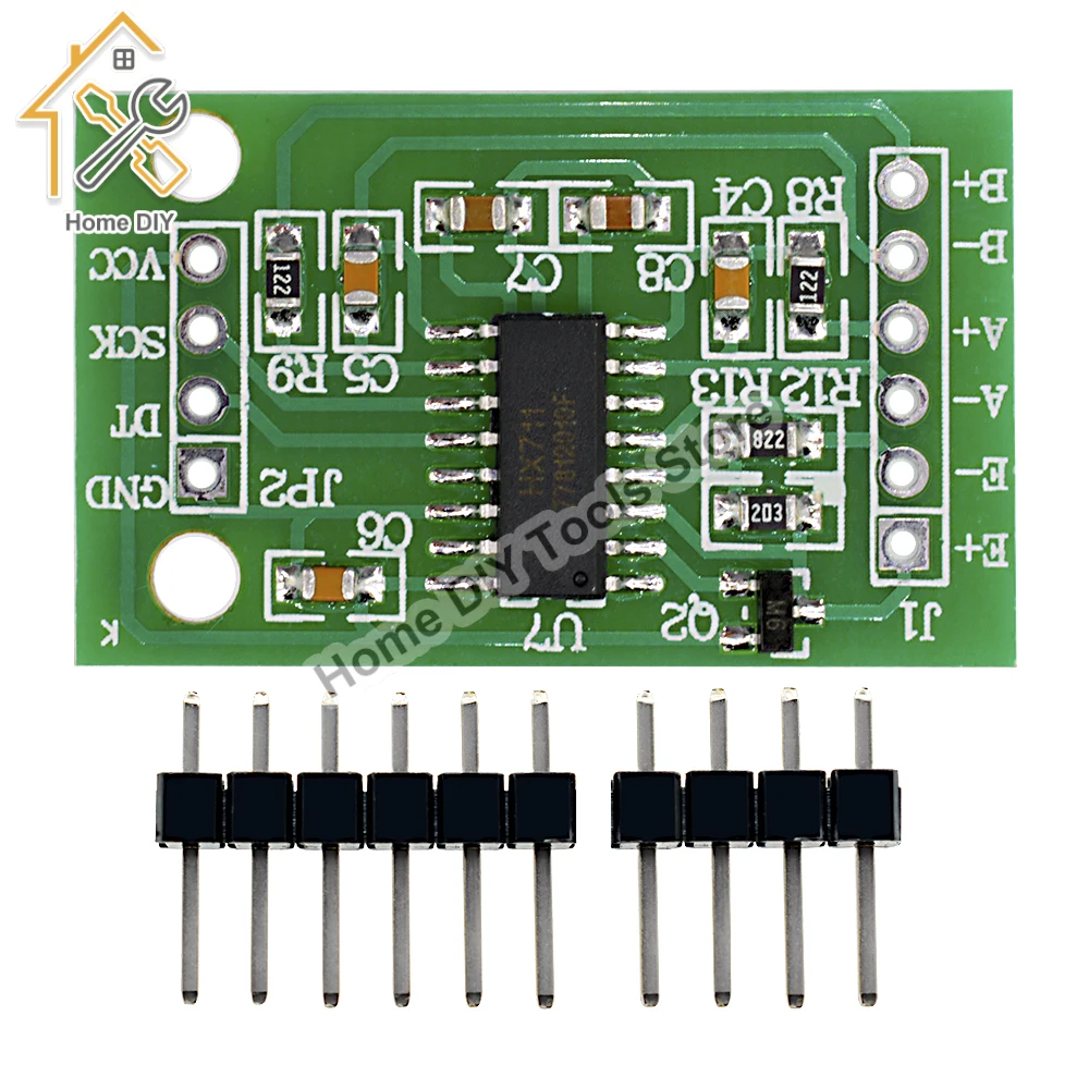 

HX711 Weighing Sensor Module Dual-Channel 24 Bit Precision A/D Module Pressure Weighing Sensor Board for Scale