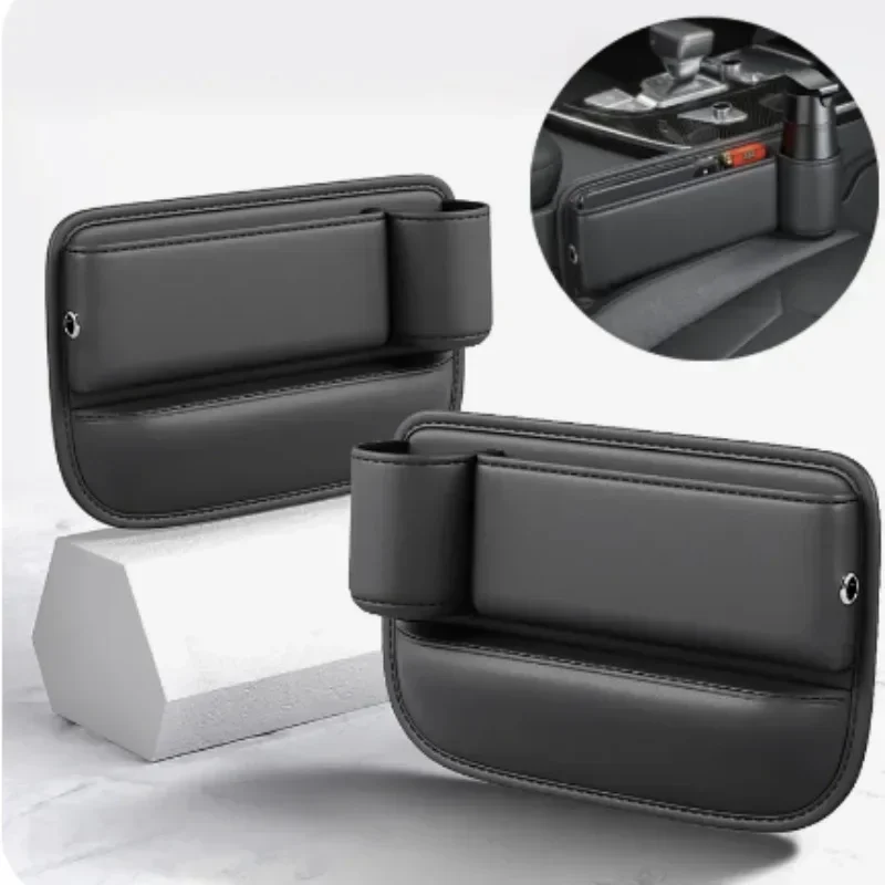 Leather Car Seat Gap Storage Box Organizer