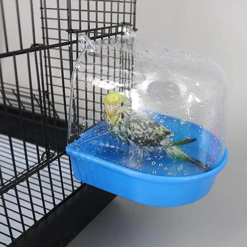 Bird Bath Hanging Cube Parrots Bathtub Shower Box Cage Accessory For Little Bird Canary Budgerigar Cockatiel Lovebird