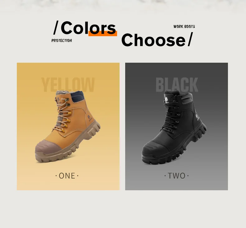 Men’s 2026 steel toe safety boots with anti‑smash and anti‑puncture protection 3659