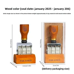 Vintage Wooden Rolling Calendar Date Stamp for Journaling and DIY Crafts (PURPLE)