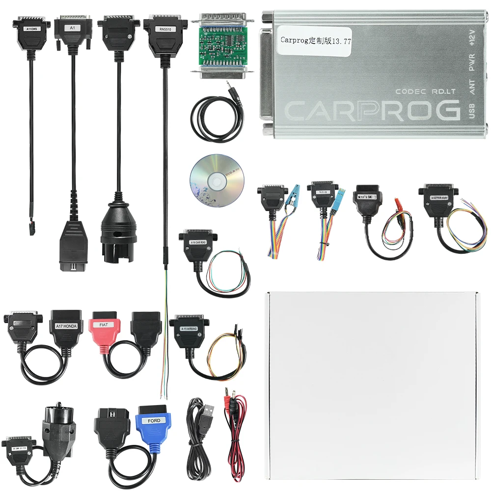 Carprog V13.77 SERG2000CAR000UA Carprog 8.21 Full Adapters CarProg Online Programmer Auto AirbagTool car programming adapter