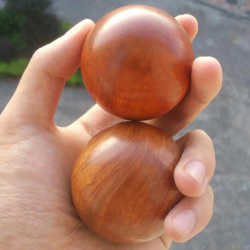 Fitness spend pear care wood-pellet palm massage ball senile rehabilitation therapy tool "