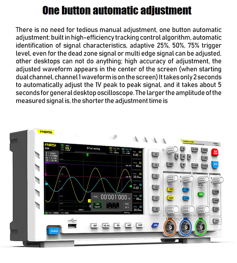1014D Digital Oscilloscope, 2-in-1 Dual Channel Input Signal Generator Desktop O