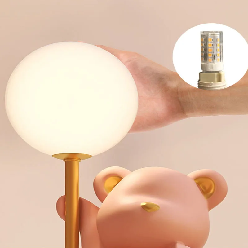 곰 테이블 램프 공주 야간 조명 침실 어린이 방 책상 장식, 창의적인 생일 선물, USB LED 책상 램프, 야간 램프