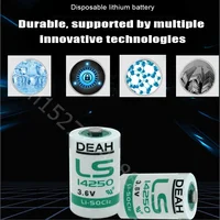 100pcs 3.6V 1200mAh 14250 LS14250 1/2AA TL-5902  Li-SOCl2 Non-rechargeable Battery For PLC Equipment System CNC Machine 2
