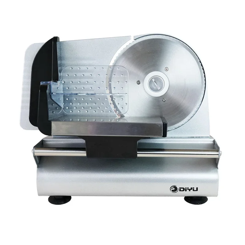 150W Meat Slicer Machine Adjustable Thickness Electric Automatic Slicer Bread Slicer Stainless Steel Knife Detachable Alloy 6