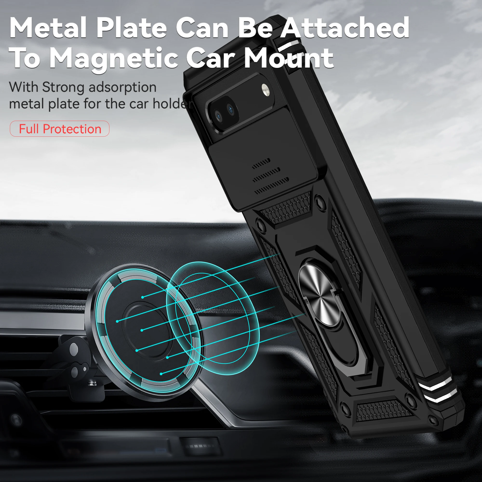 Advanced Armor Protective Case with Ring Holder and Lens Protection