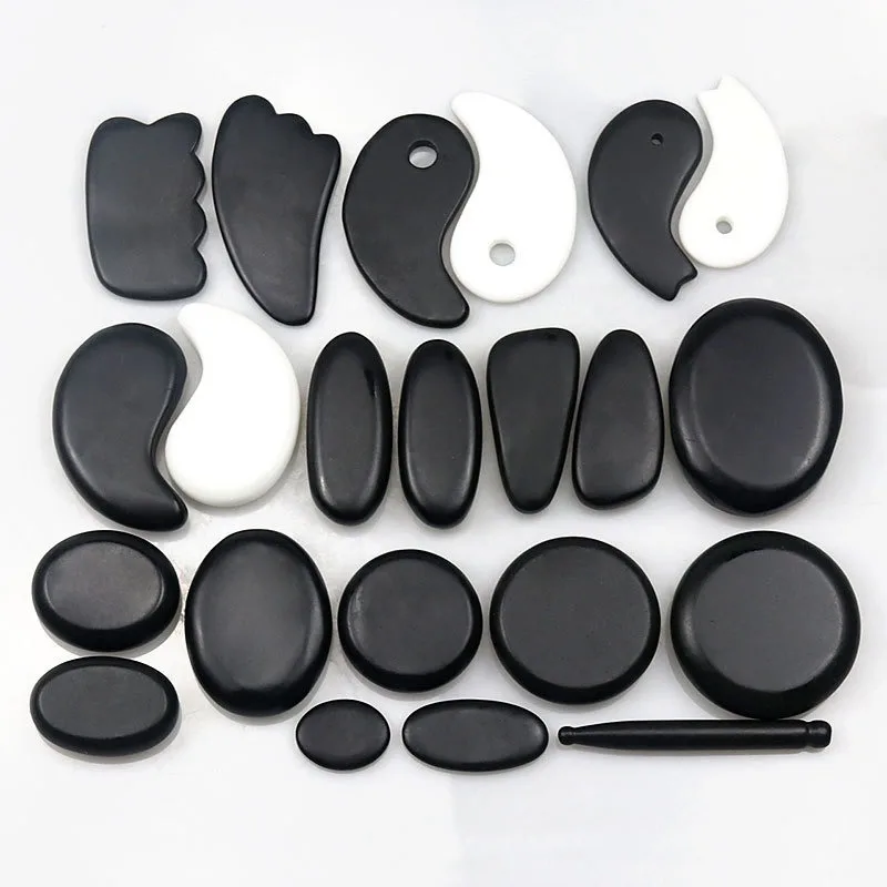 

1/7pcs Natural Face Massage Stone Lava Basalt Hot Stone for Spa Massage Therapy Body Facial Massage Therapy Stone