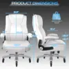 Big and Tall Office Chair with Ergonomic Lumbar Support, Leather Office Chair for Heavy People with Quiet Rubber Wheel 3