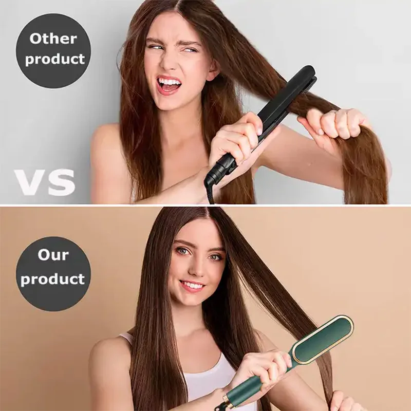New Hair Straightener Ceramic Hot Comb 2 in 1 Electric Straighten Hair Brush Negative Ion Anti-scalding Styling Tool 3