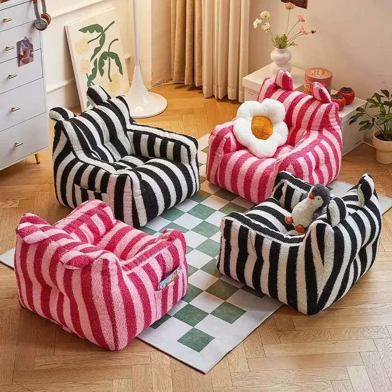 Bean Bag Children's Sofa Sitting Support Seat Pleochroic Children's Sofa Plush Comfortable Kinderzitjes Child Room Furniture