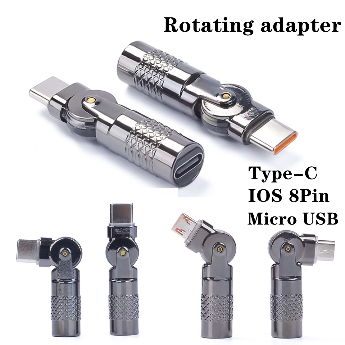 Revolving USB Type-C to Micro USB Adapter - High-Speed Charging & Data Transfer