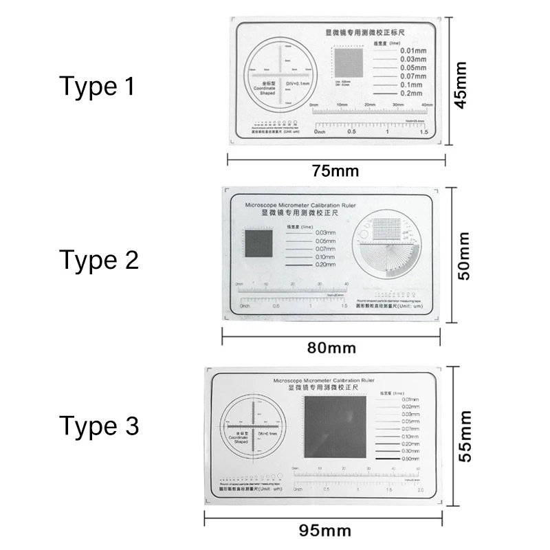 Film Ruler Microscope Micrometer Calibration Ruler PET Grid Net Micrometer Cross Line Scale Measuring Round Shaped Coordinate Measurement