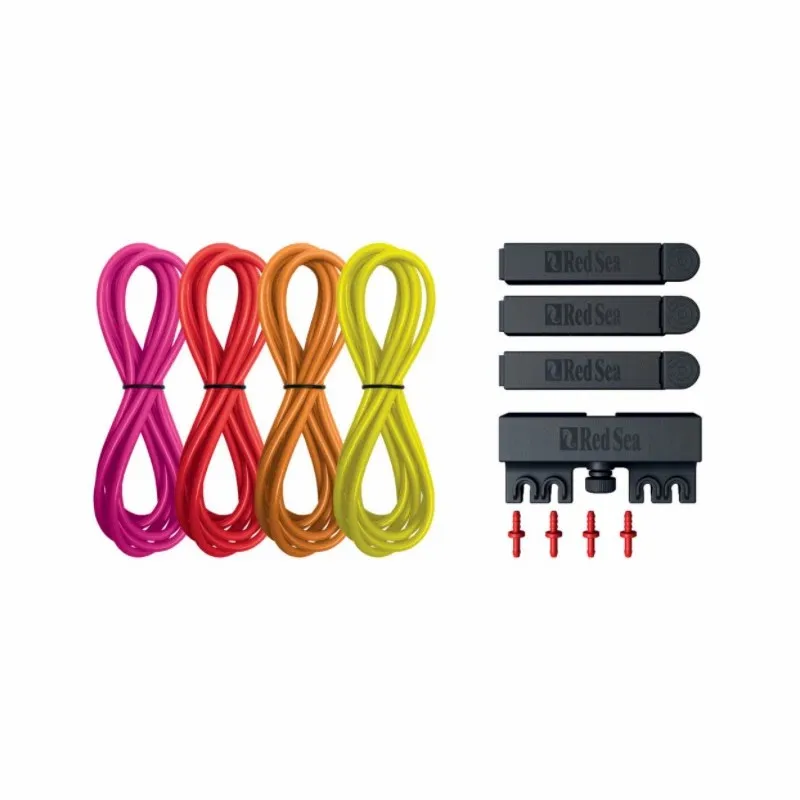 Red Sea Aquarium Dosing pump Accessories 4-color tubing Kit (Red/Yellow) & (Blue/Green) Tube Organizer Clip 4 Tube Holder