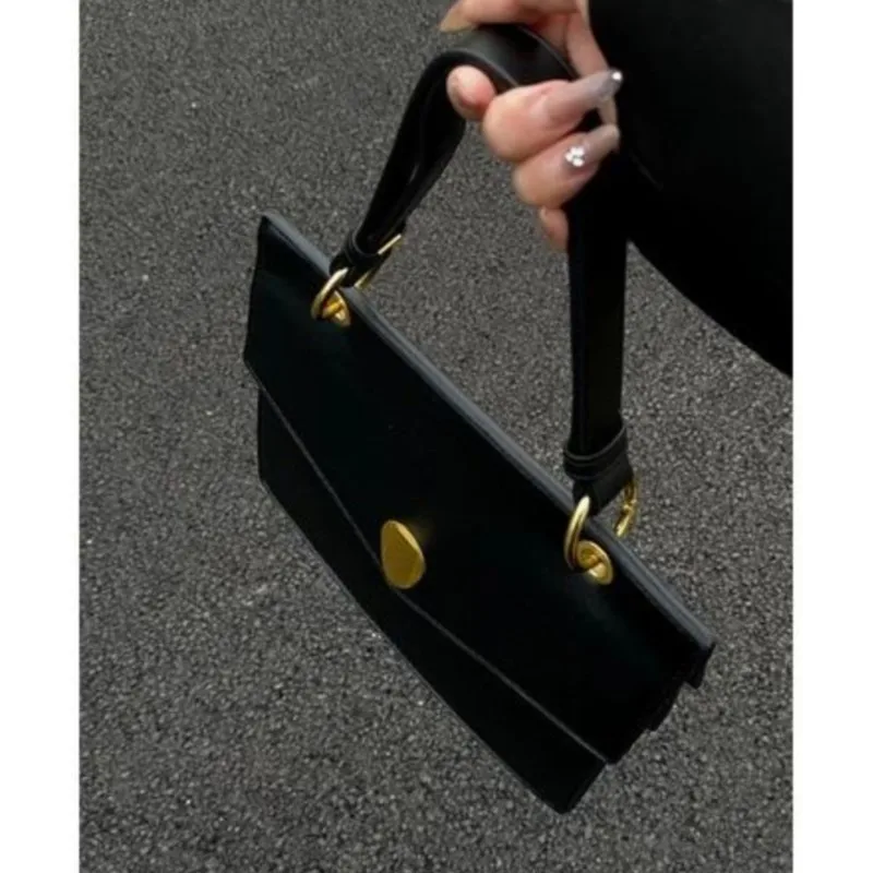 JIAERDI Vintage Black Handbag Wallet Women Retro High Street Leather Y2k Shoulder Bags Female Elegant Envelope Underarm Bag 2024