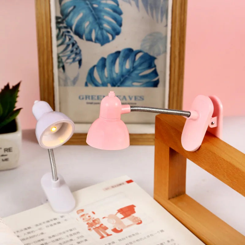 Book Light Mini LED Clamp Reading Lamp Night Lights Bookmark Desk Decoration Bedroom Writing Stand Notebook Small