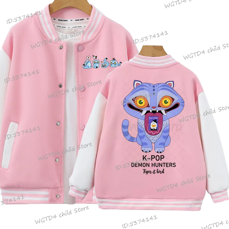 2025 KPop Demon Hunters Baseball Jacket for Girls Fashion Coat