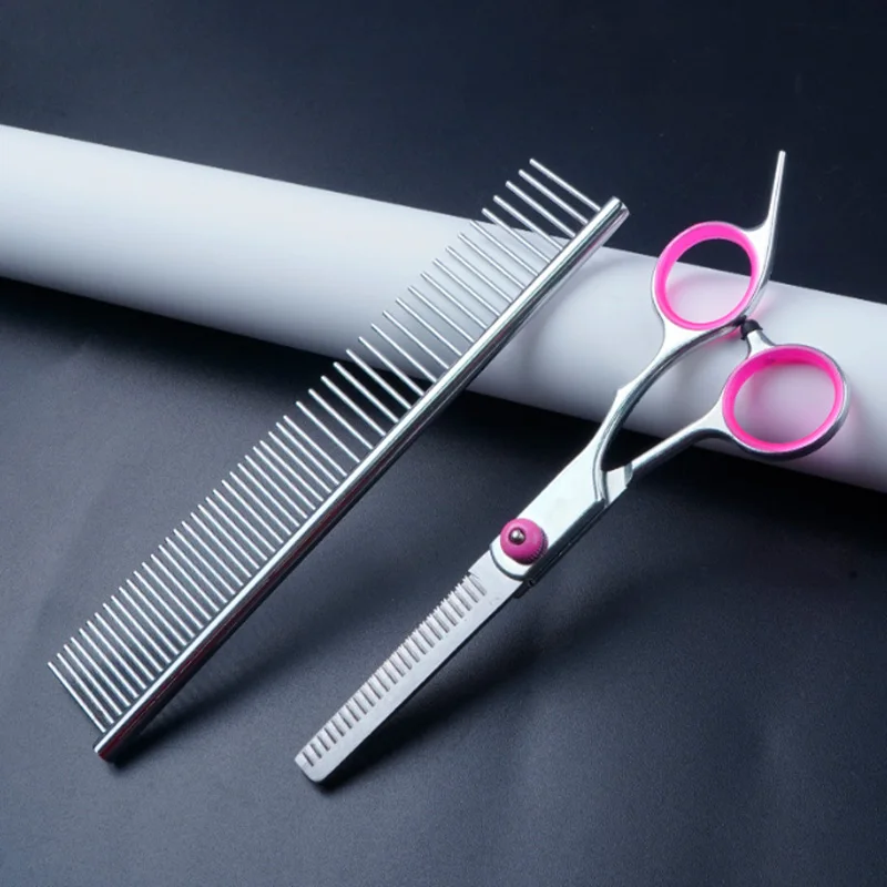 Pet Grooming Scissors Kit, cat-safe stainless steel tools, perfect for trimming, shaping and styling your pet. 3