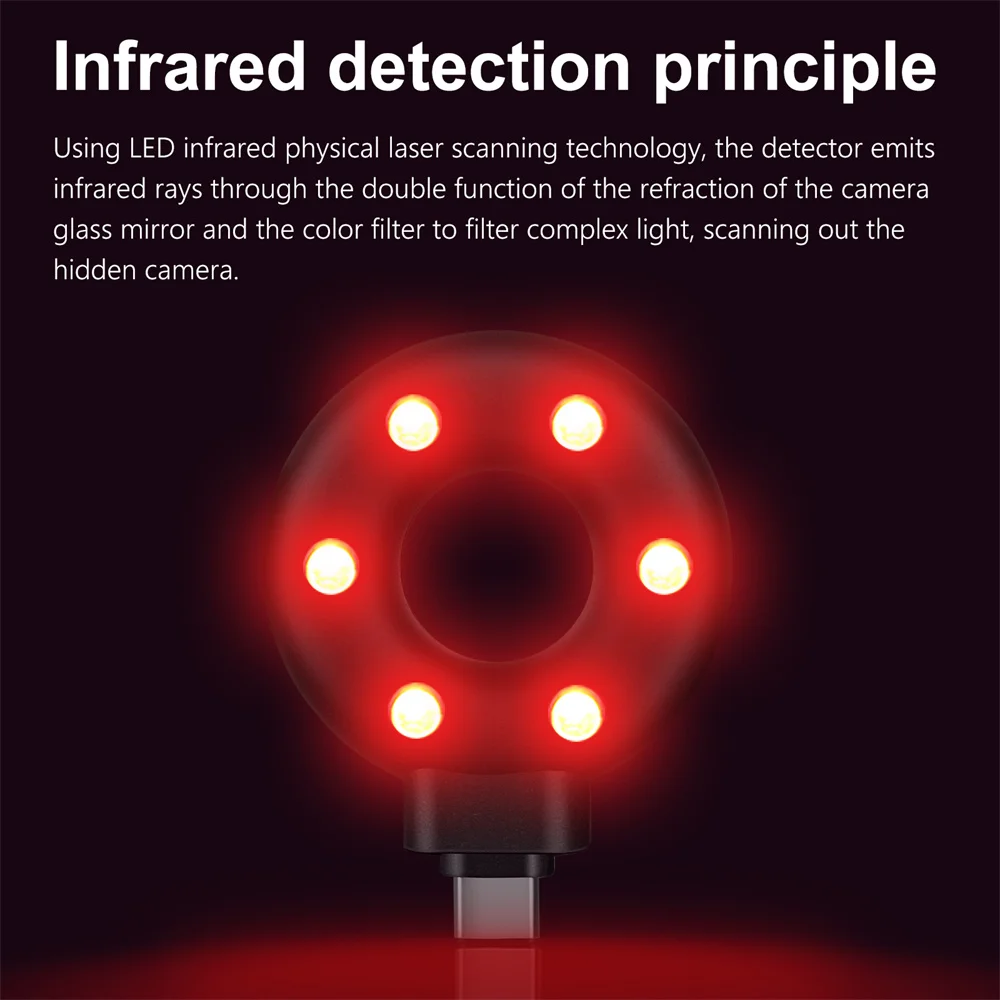Anti-Peeping Detector Portable Mini Mobile Phone USB Alarm Hotel Infrared Anti-Surveillance Anti-Candid Shooting Pinhole Camera hidden camera detector infrared camera detector camera detector