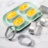 10pcs Stainless Steel Cheesecake Mold Single-sided Oval Mousse Circle Cookie Cutting Mold Kitchen Small Oven Baking Tool 3