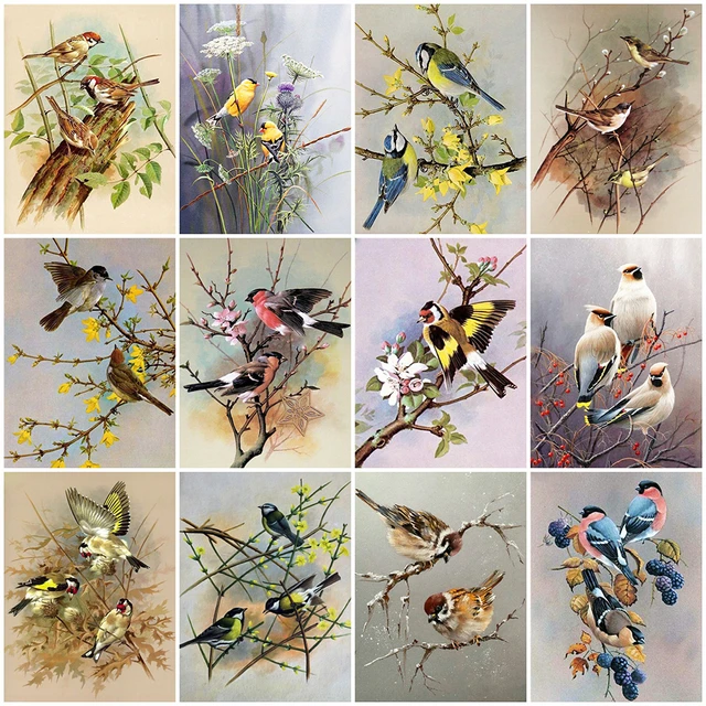 Diy 5D Diamond Painting Birds On Branches Diamond Art Animals