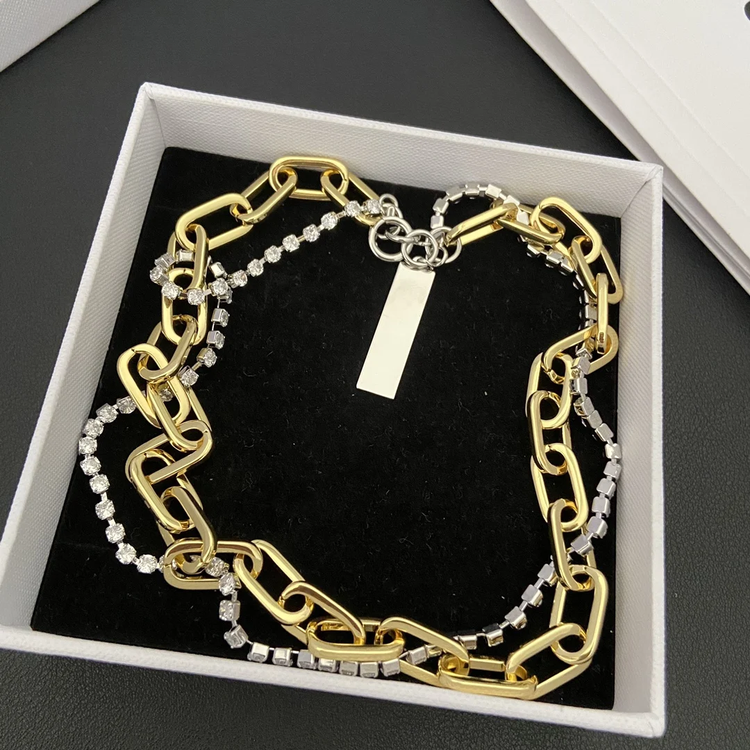

European and American minority original design chain stitching necklace